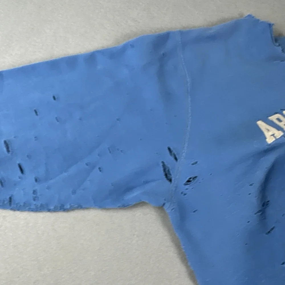 Vintage 90s Abercrombie Fitch Sweatshirt 2XL‎ Blue Distressed Thrashed Crew Neck